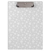 White Snowflakes on Silver Winter Pattern