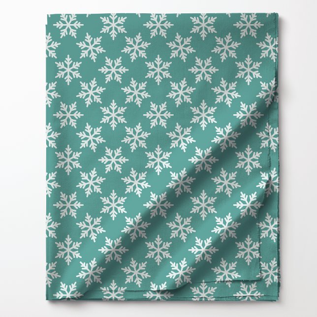 White Snowflakes on Teal Fabric (Creator Uploaded)