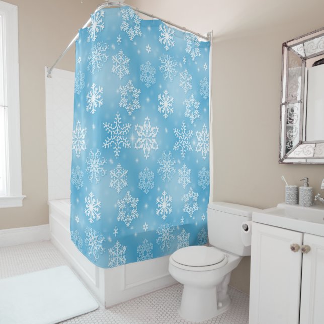 White Snowflakes On Turquoise (In Situ)