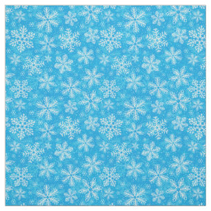 White snowflakes pattern fabric