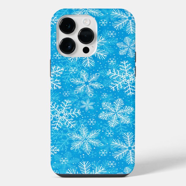 White snowflakes pattern iPhone case (Back)