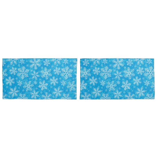White snowflakes pattern pillowcase (Front-Set)