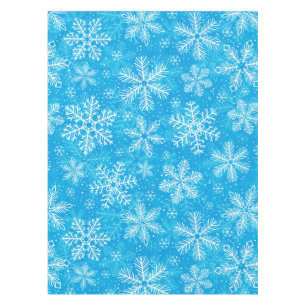 White snowflakes pattern tablecloth