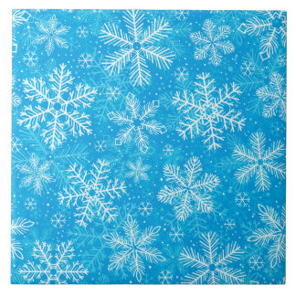 White snowflakes pattern tile