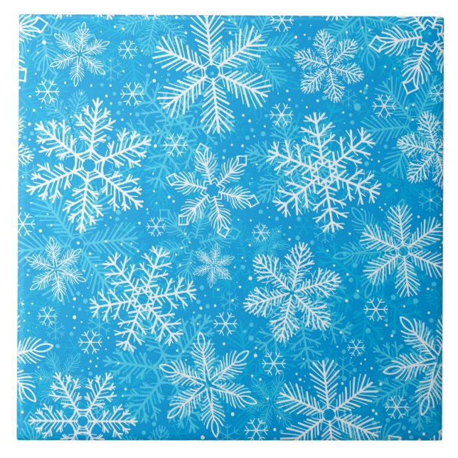 White snowflakes pattern tile (Front)