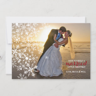 White Snowflakes Photo Holiday Card