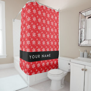 White Snowflakes, Red, Your name, Personalize