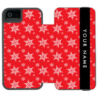White Snowflakes, Red, Your name, Personalize