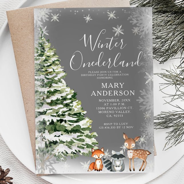 White Snowflakes Winter Onederland 1st Birthday Invitation (Creator Uploaded)
