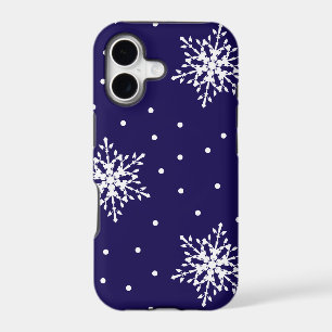 White Snowflakes with Polka Dots Patterned