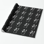 White Snowman Christmas Holiday Pattern Black Wrapping Paper<br><div class="desc">White Snowman Christmas Holiday Pattern Black</div>