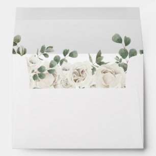 White Soft Floral & Eucalyptus 3 Envelope