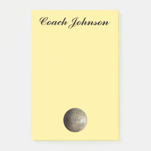 White Softball Image Post-it Notes