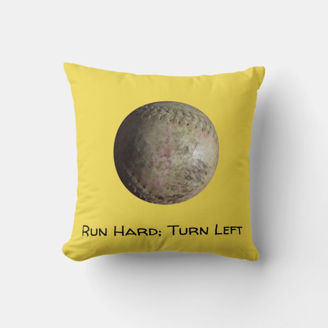 White Softball Image Throw Pillow (Front)