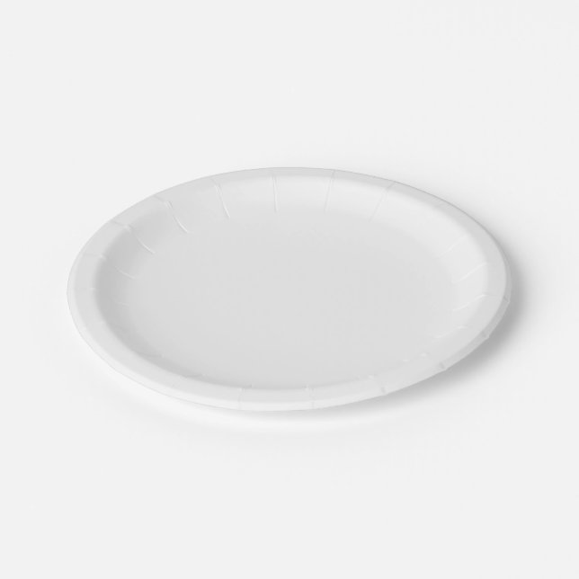 White Solid Colour  Paper Plate (Angled)