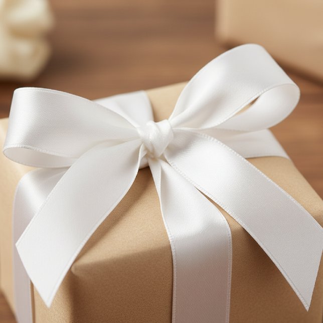 White Solid Colour Simple Minimalist Satin Ribbon (White Solid Color Simple Minimalist Satin Ribbon)