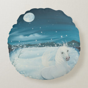 White Song 1996 Round Pillow