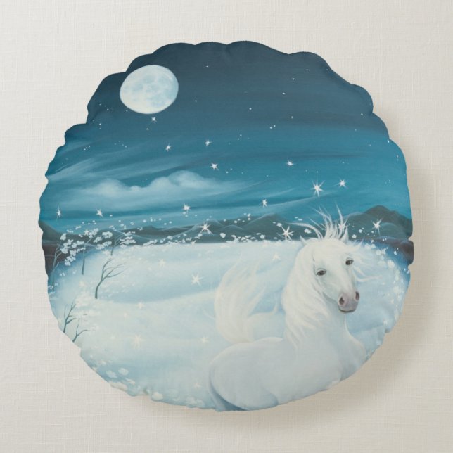White Song 1996 Round Pillow (Front)