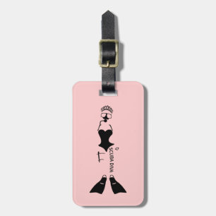 White Space Scuba Diva Luggage Tag