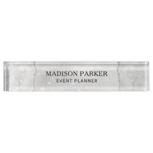 White Sparkle Glitter  Nameplate