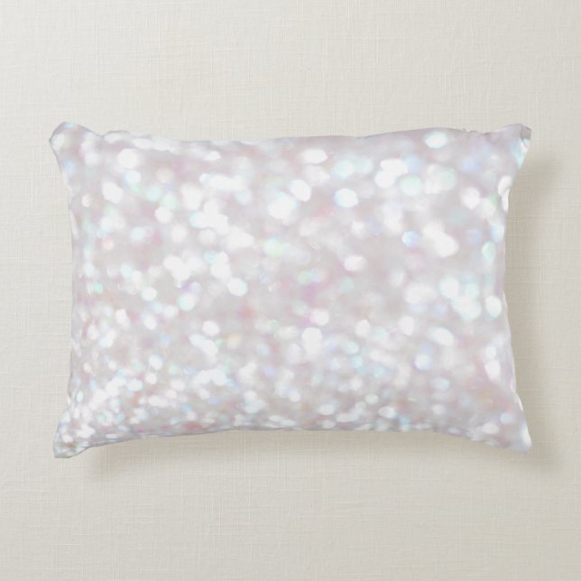 White Sparkle Print Accent Pillow (Front)