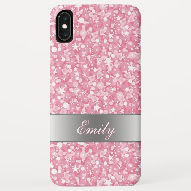 White Sparks And Pink Glitter Pattern Case-Mate iPhone Case (Back)