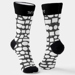 White Speech Bubbles Pattern Socks