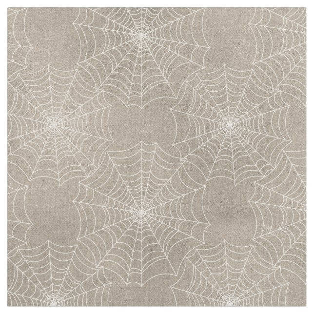 White Spider Webs on Tan Fabric (Close Up)