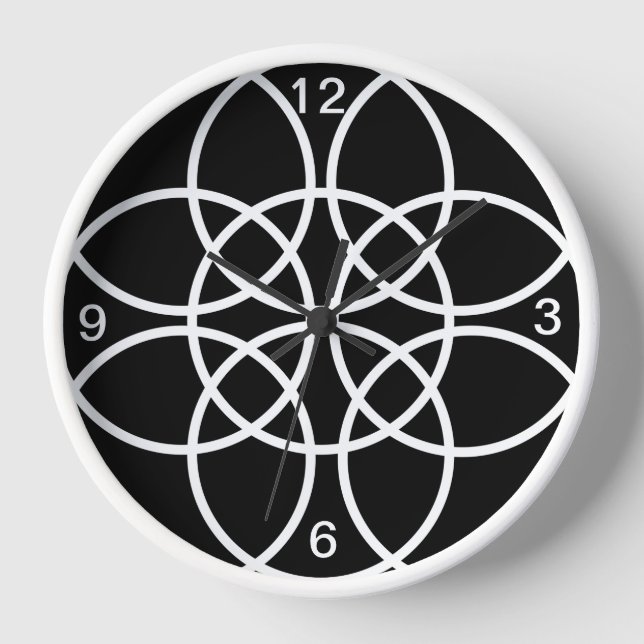 White Spiral Circles Clock (Front)