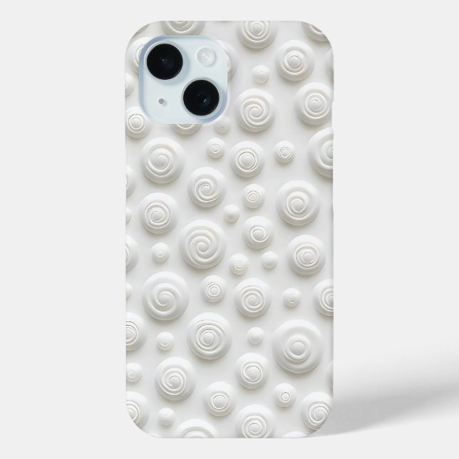 White Spiral iPhone Case Minimal Modern Look (Back)