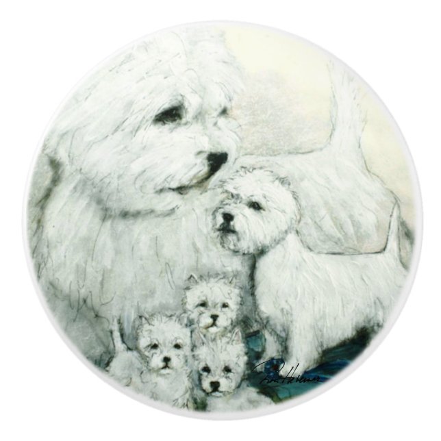 White Spirit Ceramic Knob (Front)