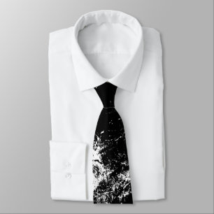 White Splashed Black Tie