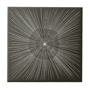 White spokes in a circle pattern on Black Tiles