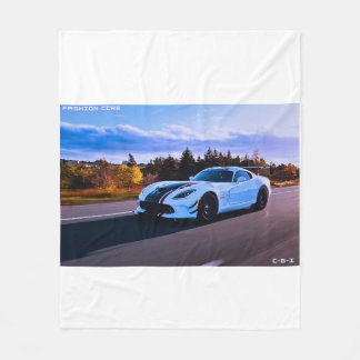 white sports car Fleece Blanket