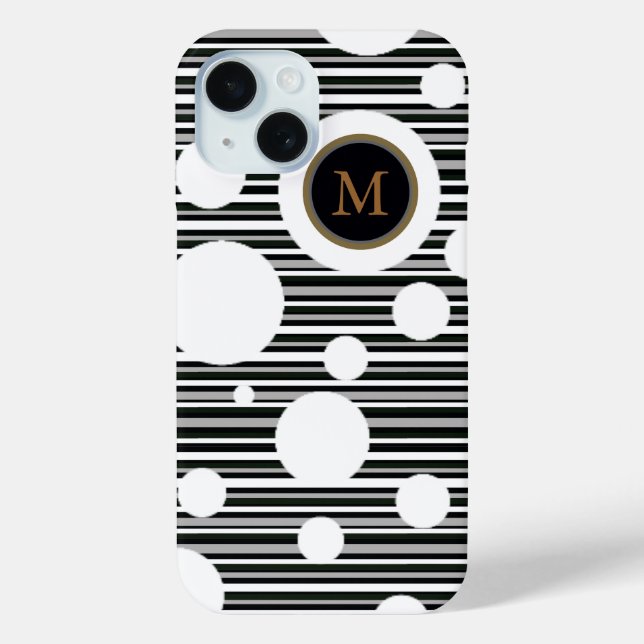 white-spotted and striped personalized design Case-Mate iPhone case (Back)