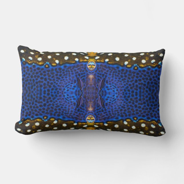 "White Spotted Boxfish II" Lumbar Throw Pillow (Front)