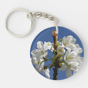 White Spring Bloom Keychain