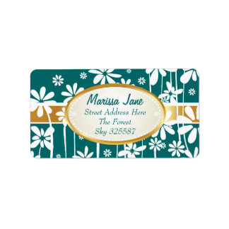 White Spring Flowers label