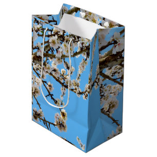 White Spring Love Blossoms, Medium Gift Bag