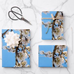 White Spring Love Blossoms, Wrapping Paper Sheet