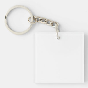 White Square Acrylic Keychain