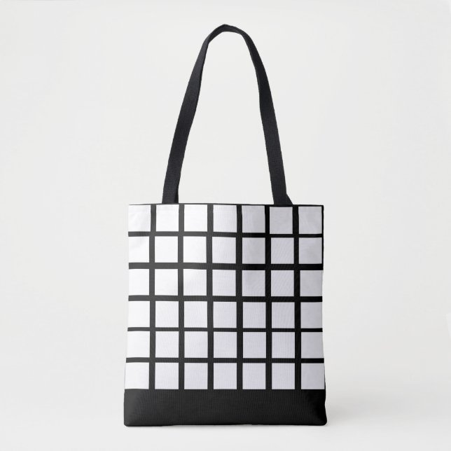 White Square Design Tote Bag (Front)