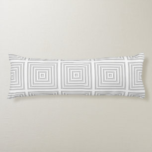 White Square Geometric Body Pillow