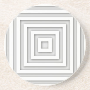 White Square Geometric Coaster