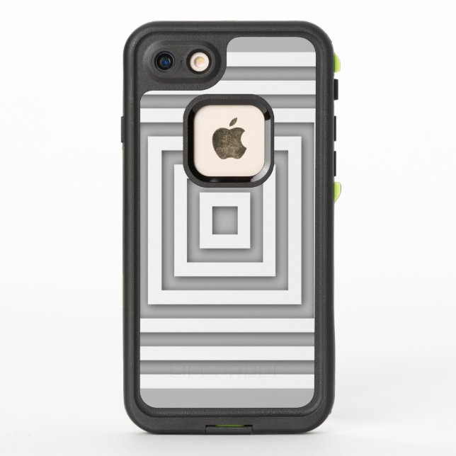 White Square Geometric LifeProof iPhone Case (Back)