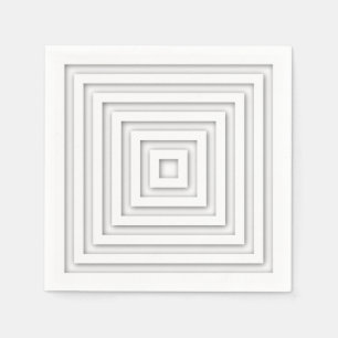 White Square Geometric Napkin