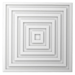 White Square Geometric Tile