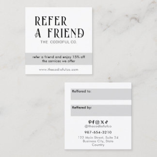 White Square Referral Card