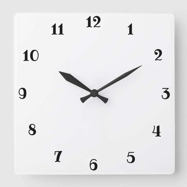 White Square Wall Clock (Front)