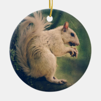 White Squirrel Ceramic Ornament